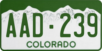 CO license plate AAD239