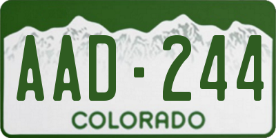 CO license plate AAD244