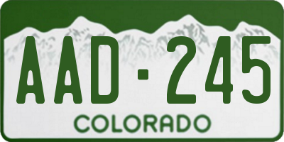 CO license plate AAD245