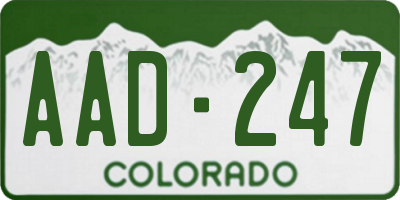 CO license plate AAD247