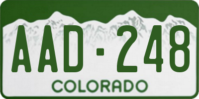 CO license plate AAD248
