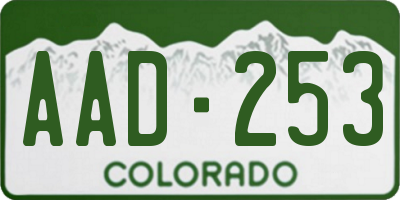CO license plate AAD253