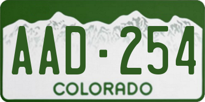 CO license plate AAD254