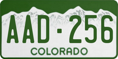 CO license plate AAD256