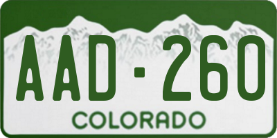CO license plate AAD260