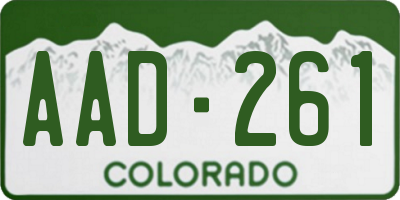 CO license plate AAD261