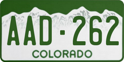 CO license plate AAD262