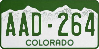 CO license plate AAD264