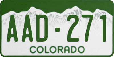 CO license plate AAD271