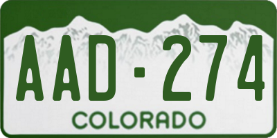 CO license plate AAD274