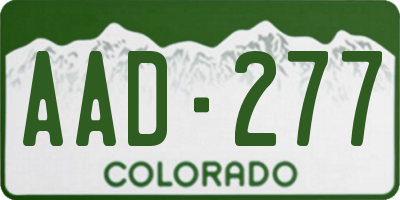 CO license plate AAD277