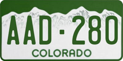 CO license plate AAD280