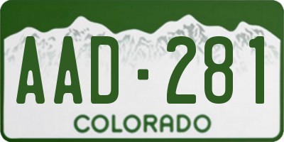 CO license plate AAD281