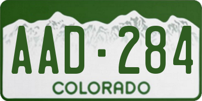 CO license plate AAD284