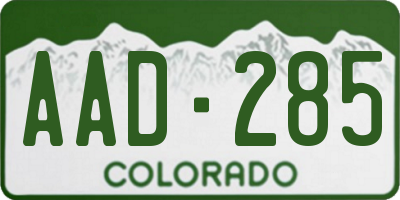 CO license plate AAD285