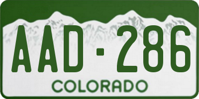 CO license plate AAD286
