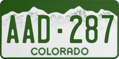 CO license plate AAD287