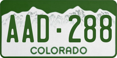 CO license plate AAD288
