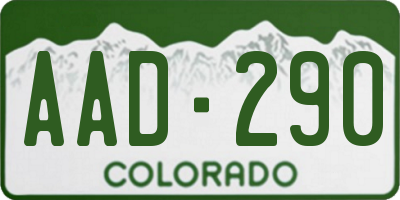 CO license plate AAD290