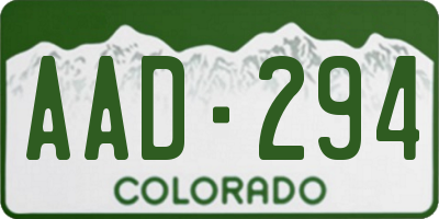 CO license plate AAD294