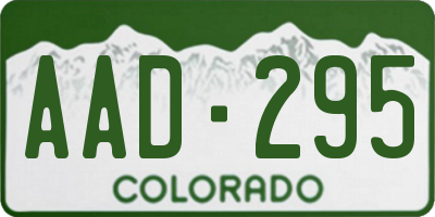 CO license plate AAD295