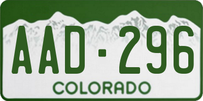 CO license plate AAD296