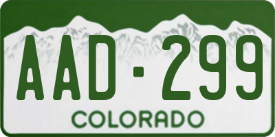 CO license plate AAD299