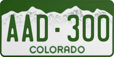 CO license plate AAD300