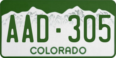 CO license plate AAD305
