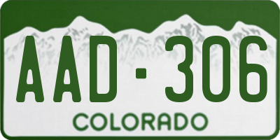 CO license plate AAD306