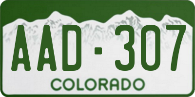 CO license plate AAD307