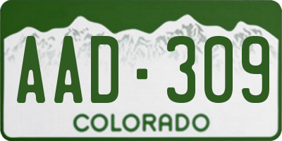CO license plate AAD309
