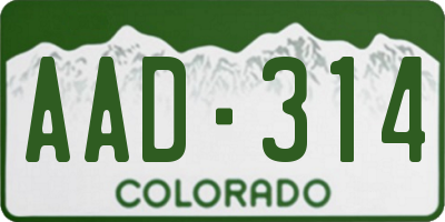 CO license plate AAD314