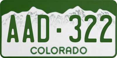 CO license plate AAD322