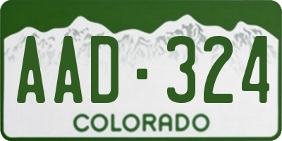 CO license plate AAD324