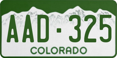 CO license plate AAD325