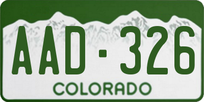 CO license plate AAD326