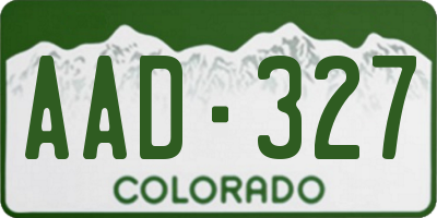CO license plate AAD327
