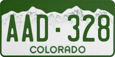 CO license plate AAD328
