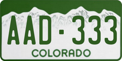 CO license plate AAD333