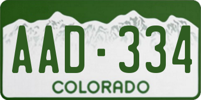 CO license plate AAD334