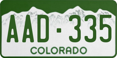CO license plate AAD335