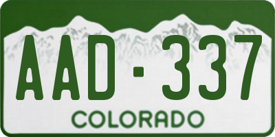 CO license plate AAD337