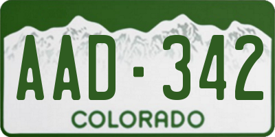 CO license plate AAD342