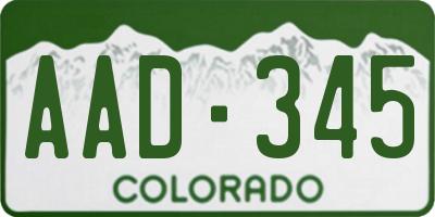 CO license plate AAD345