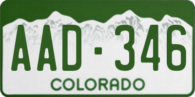 CO license plate AAD346