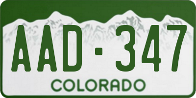 CO license plate AAD347