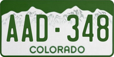 CO license plate AAD348