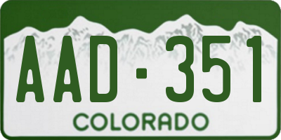 CO license plate AAD351