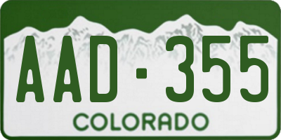 CO license plate AAD355